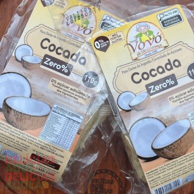 Cocada em pedaços zero açúcar.