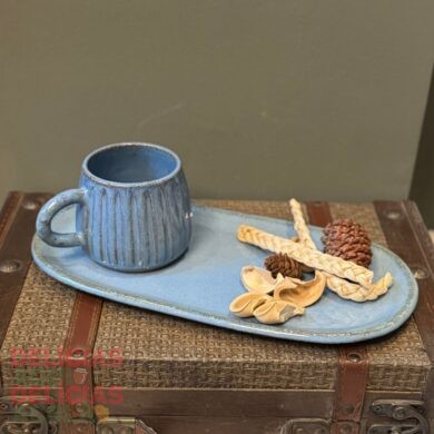 Conjunto de Lanche Off White, verde ou azul.